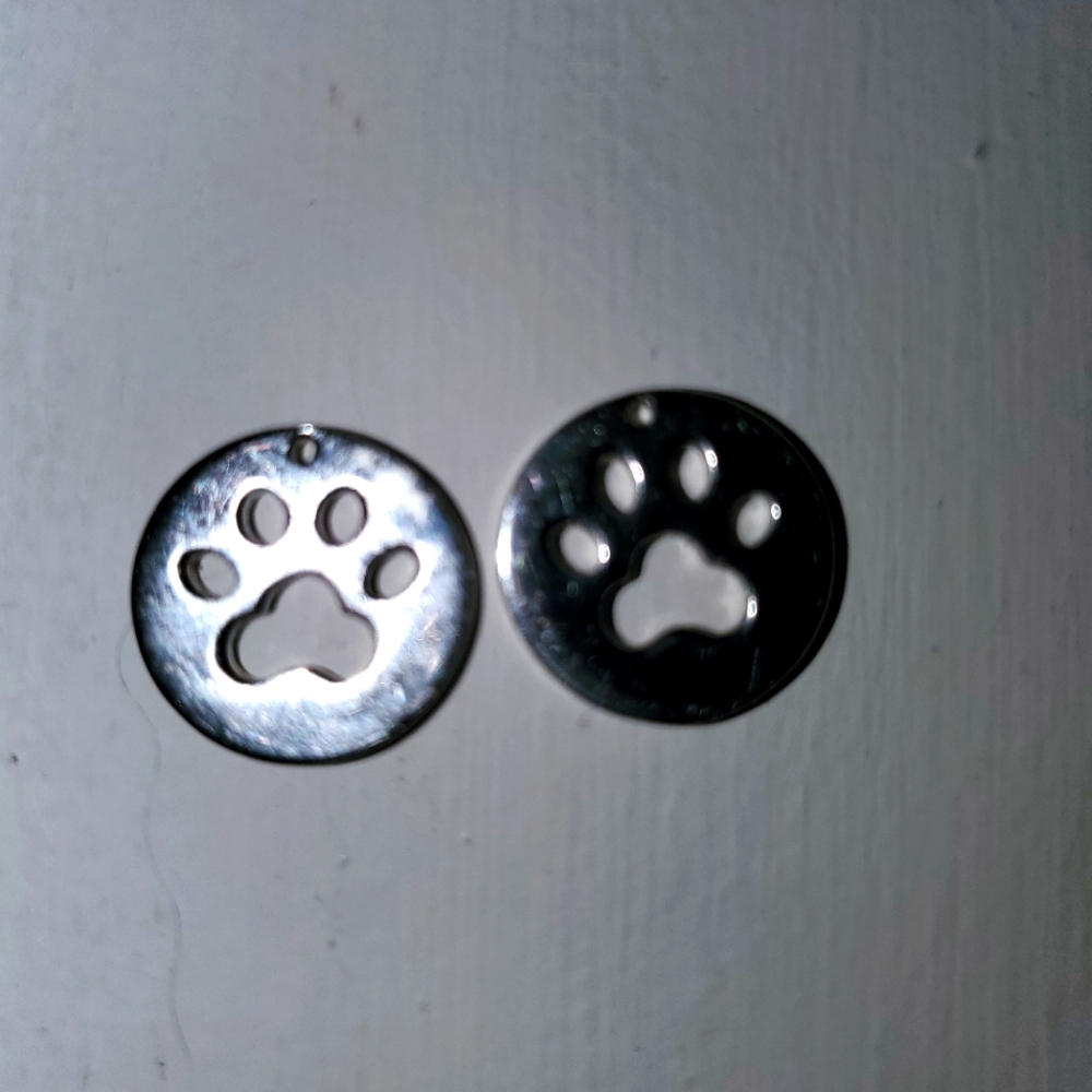 Silver Paw Print Earrings